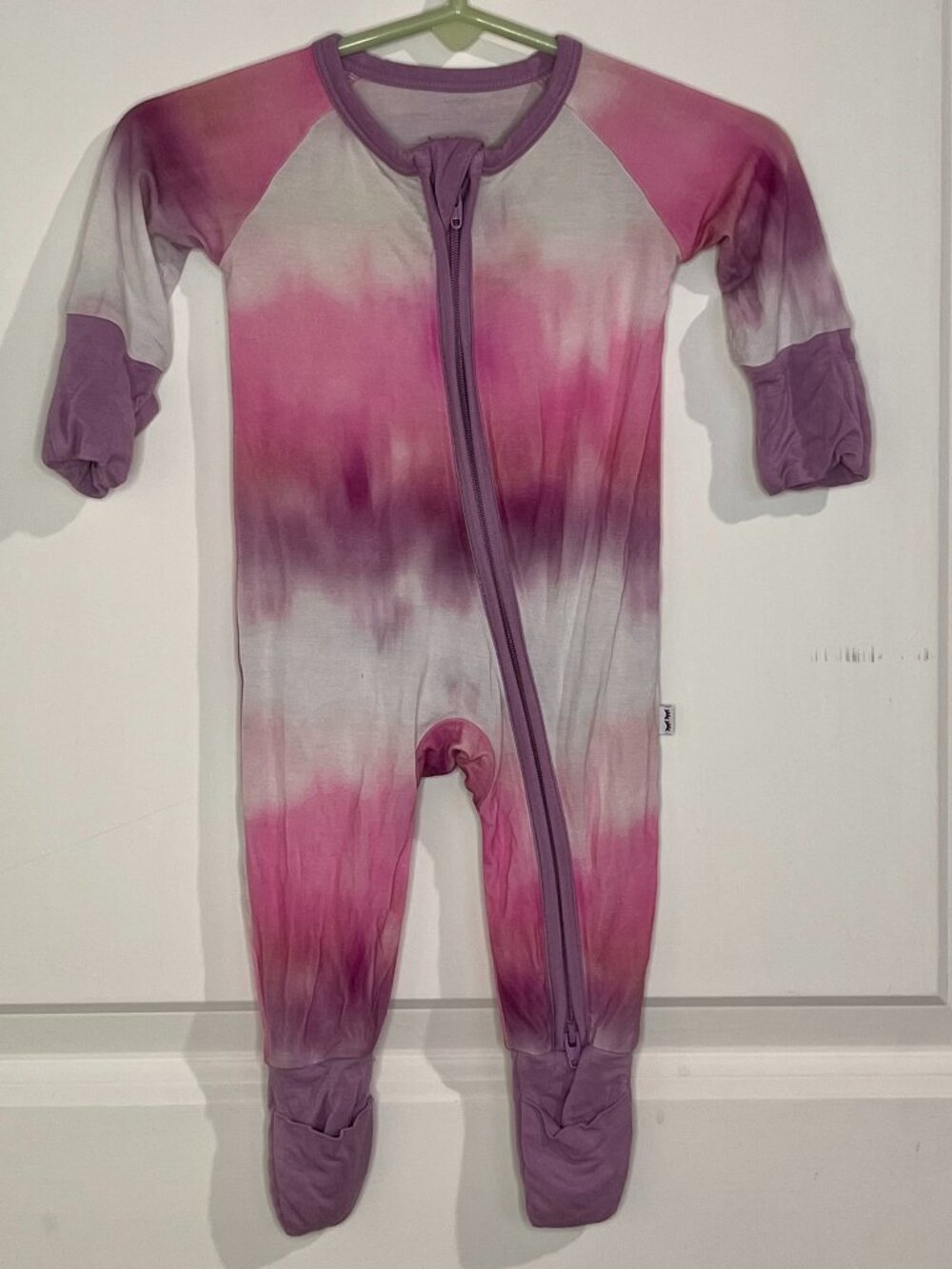Little Sleepies Pink Tie Dye Footie PJ Newborn